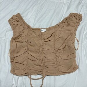 Women's Tan Ruched Top